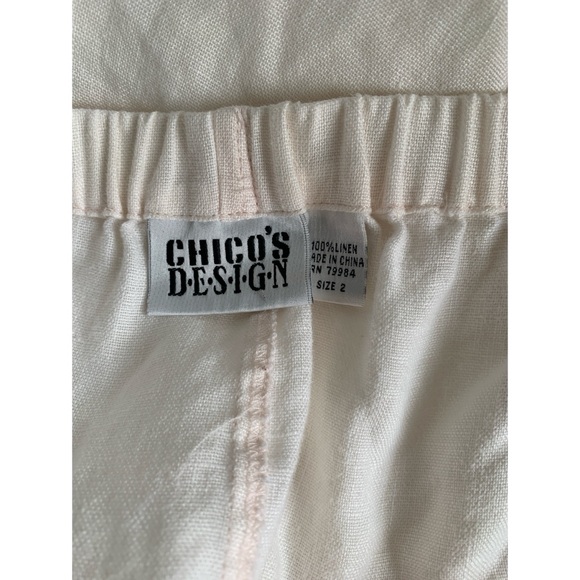 Chico’s Design Pull On Linen Wide Leg Pants Size 2 - Picture 3 of 3